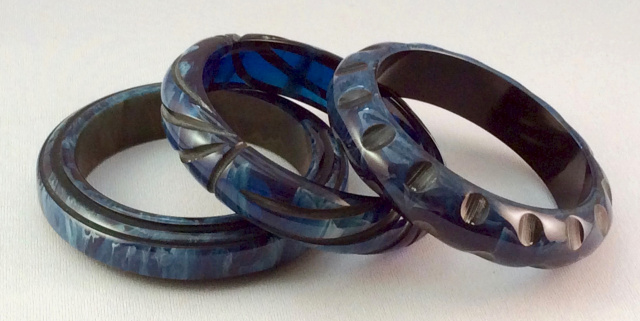 BB710 restored marbled sapphire overdyed bangles